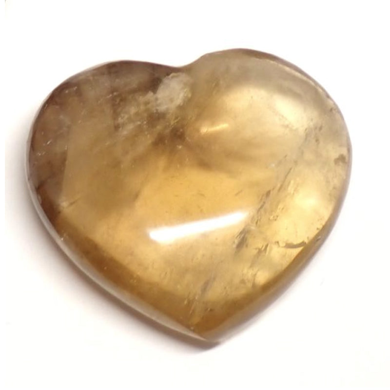 Heated Citrine Heart Pendant Brazil AA (25mm)