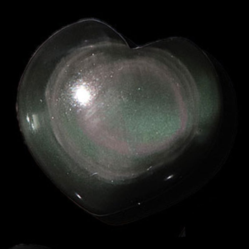 Obsidian heart celestial eye Mexico AA 40-50mm