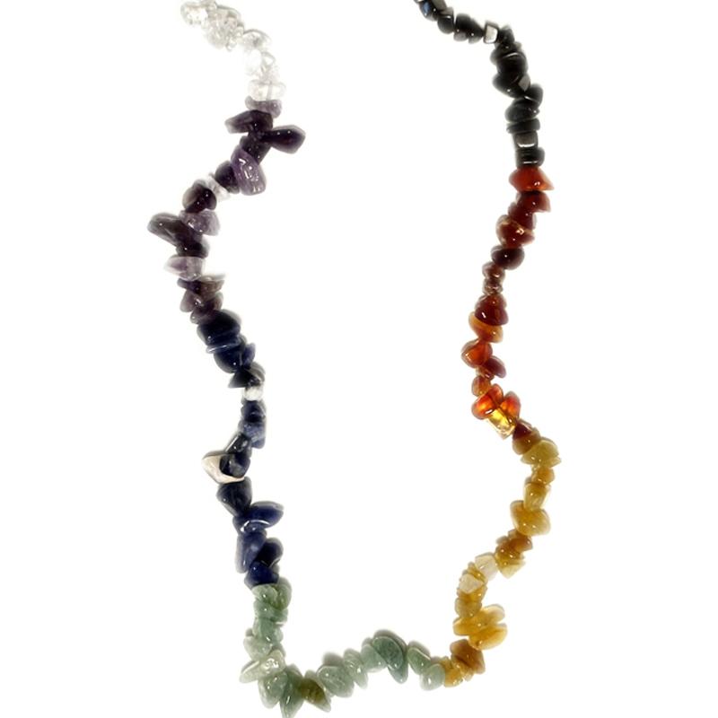 Collier 7 chakras Brésil A (perles baroques) - 45-50cm