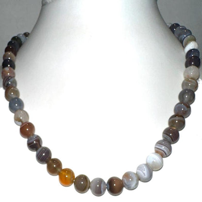 Collier agate Botswana A+ - 45cm