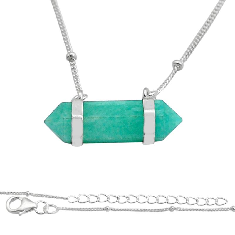 Collier amazonite Pérou argent 925