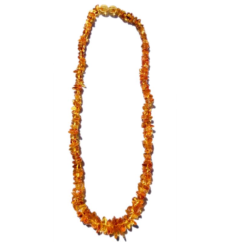 Collier ambre cognac Lituanie AA (perles baroques) - 45cm