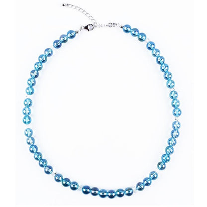 Collier aqua aura Brésil AAA (boules 8mm) 