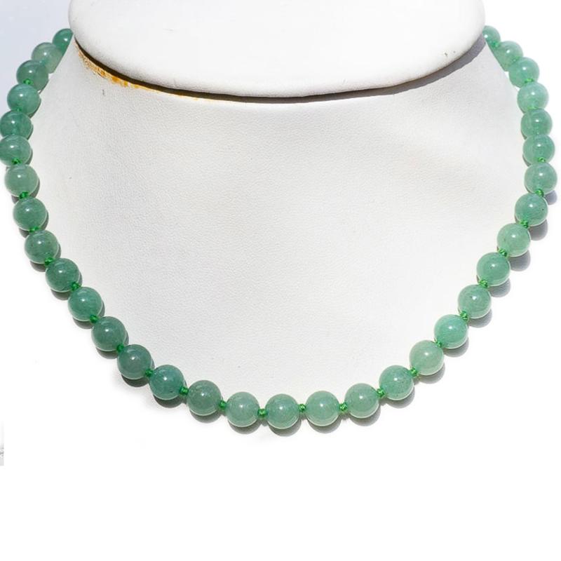 Collier aventurine verte Brésil A (boules 8mm) - 45cm