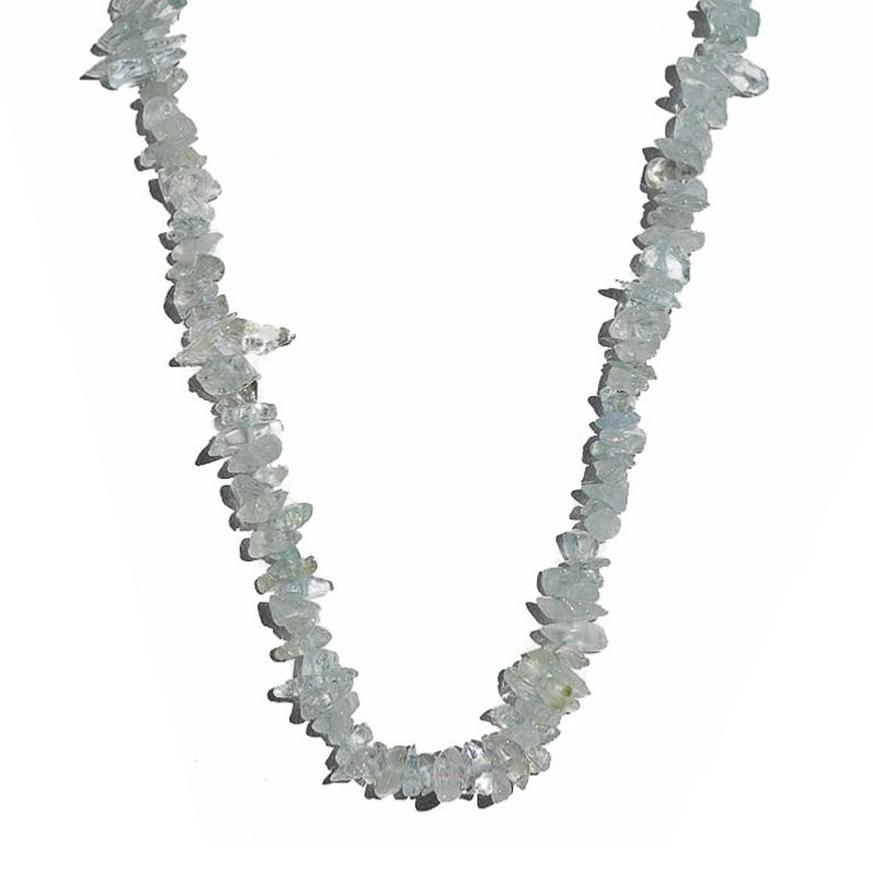 Collier aigue-marine Namibie A (perles baroques) - 45cm