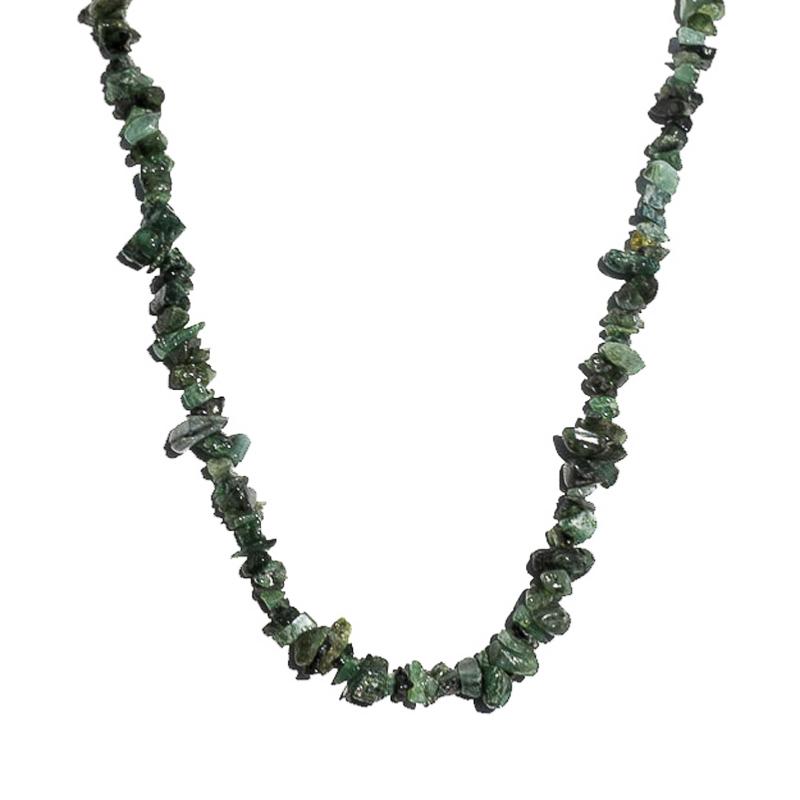 Collier émeraude Brésil AB (perles baroques) - 45cm