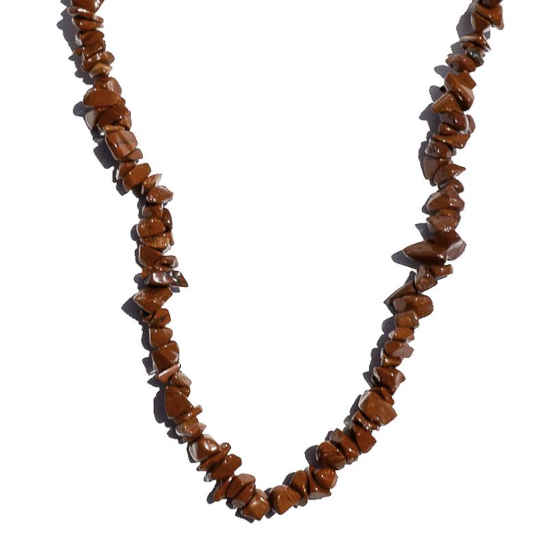 Collier jaspe rouge Afrique du Sud A (perles baroques) - 45cm