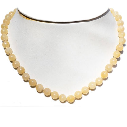 Collier calcite orange Mexique A (boules 8mm) - 45cm