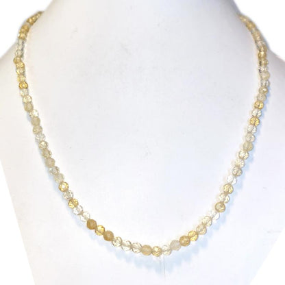 Collier citrine naturelle Brésil AA (perles facettées 3-4mm) - 45cm