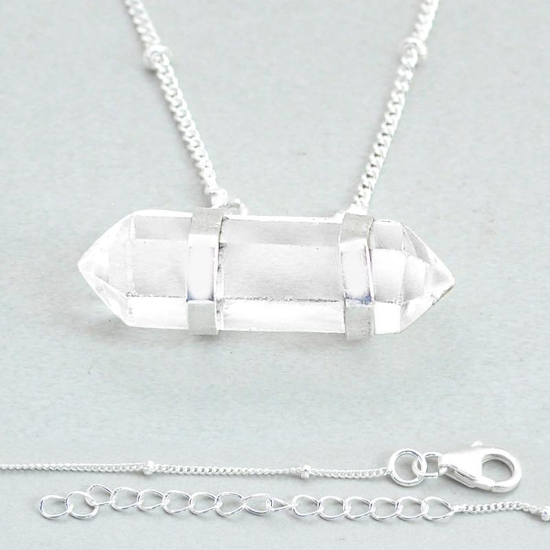 Collier cristal de roche Brésil argent 925