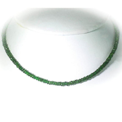 Collier diopside Brésil AA (pierres facettées 3-4mm) - 46cm