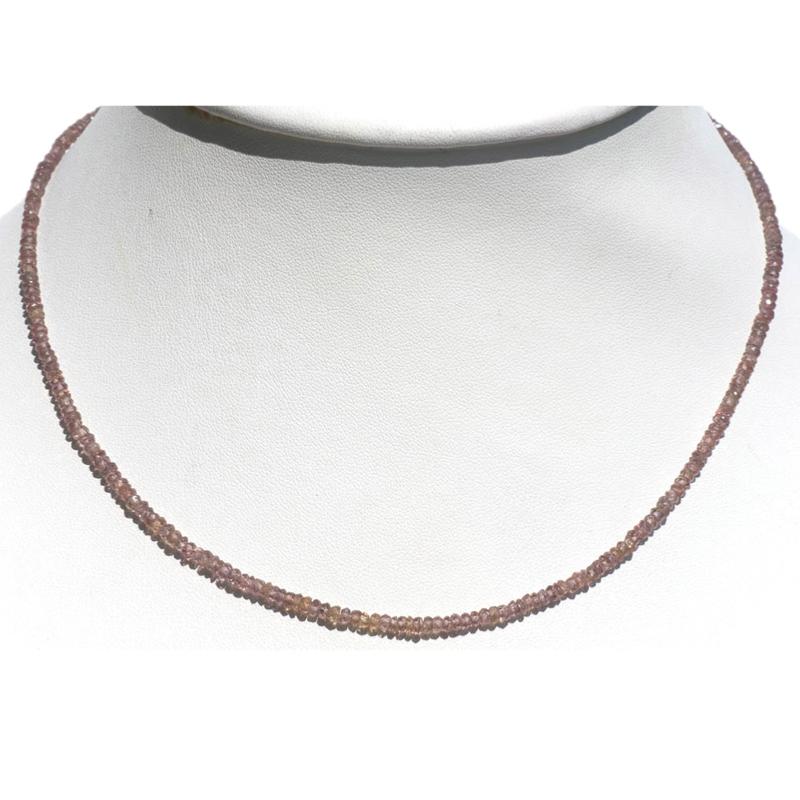 Collier grenat miel (hessonite) qualité Extra - 46cm