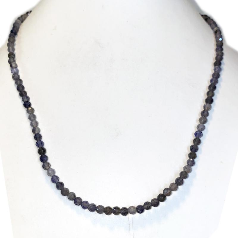 Collier iolite Inde AA (perles facettées 3-4mm) - 45cm