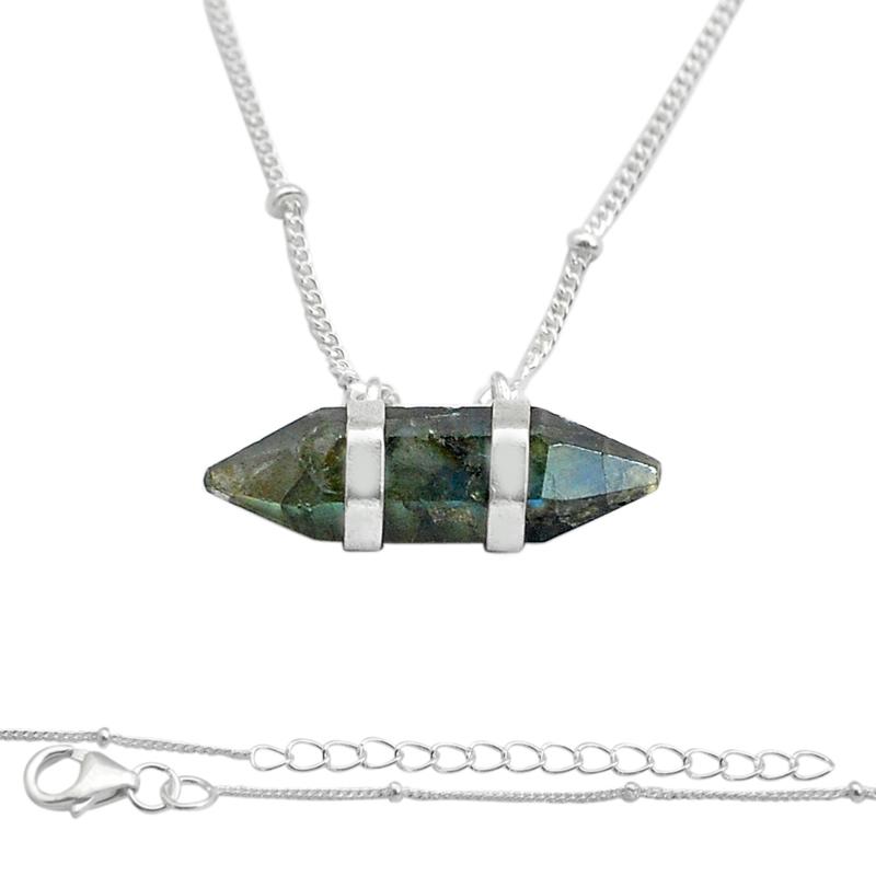 Collier labradorite Madagascar argent 925