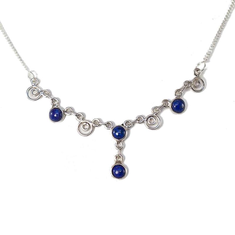 Collier lapis lazuli Afghanistan AA argent 925