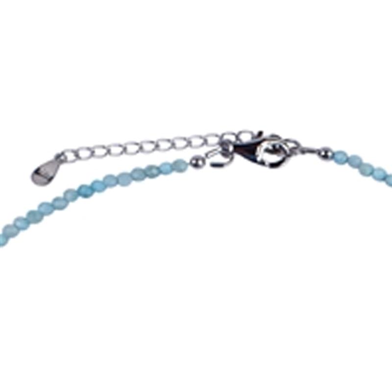 Collier larimar perles facettées argent 925