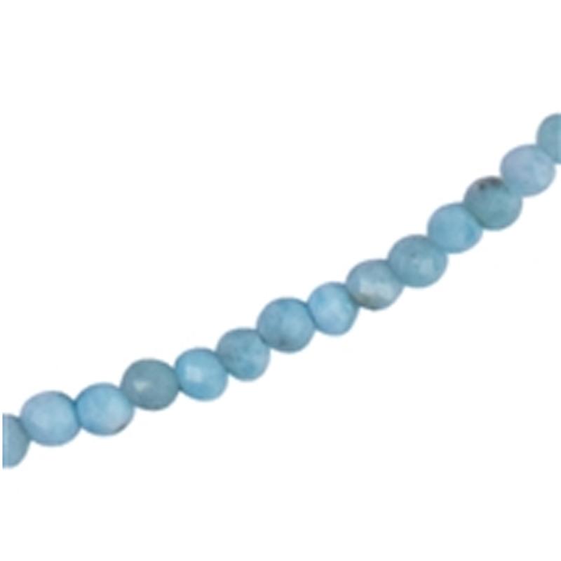 Collier larimar perles facettées argent 925