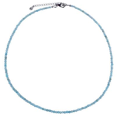 Collier larimar perles facettées argent 925