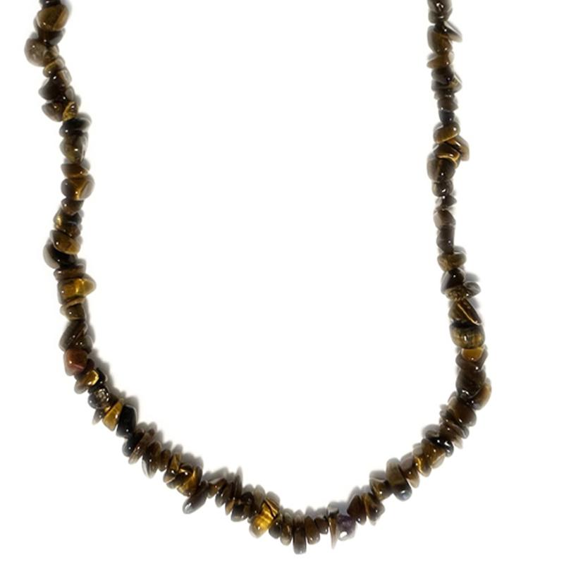 Collier oeil de tigre Afrique du Sud A (perles baroques) - 45cm