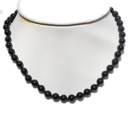 Collier onyx noir Brésil A boules 8mm - 45cm