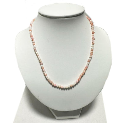 Collier opale rose Pérou AA (perles facettées 3-4mm) - 45cm