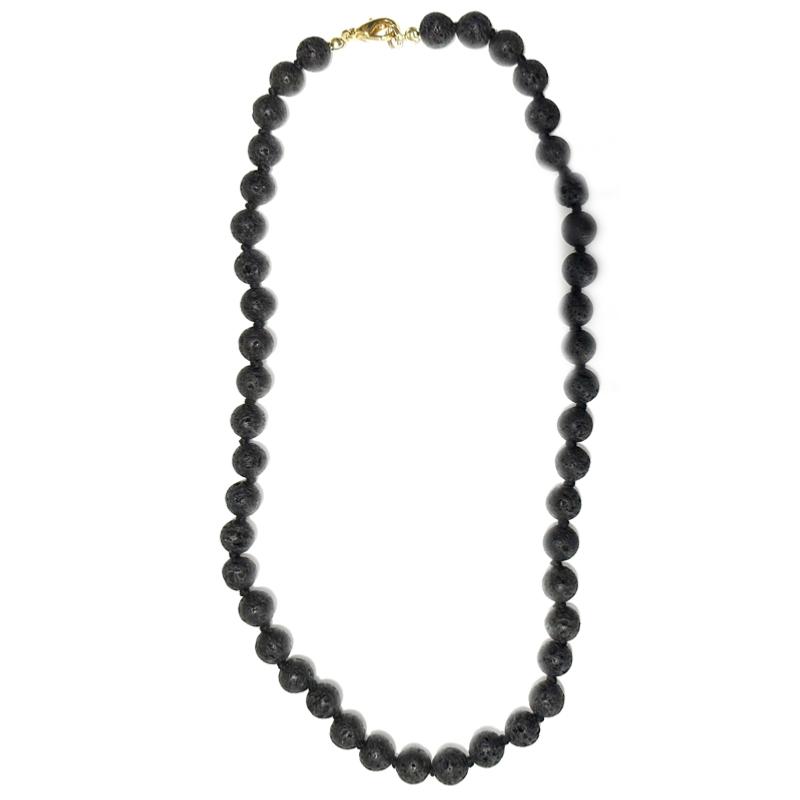 Collier pierre de lave Chine A (boules 7-8mm) 45cm