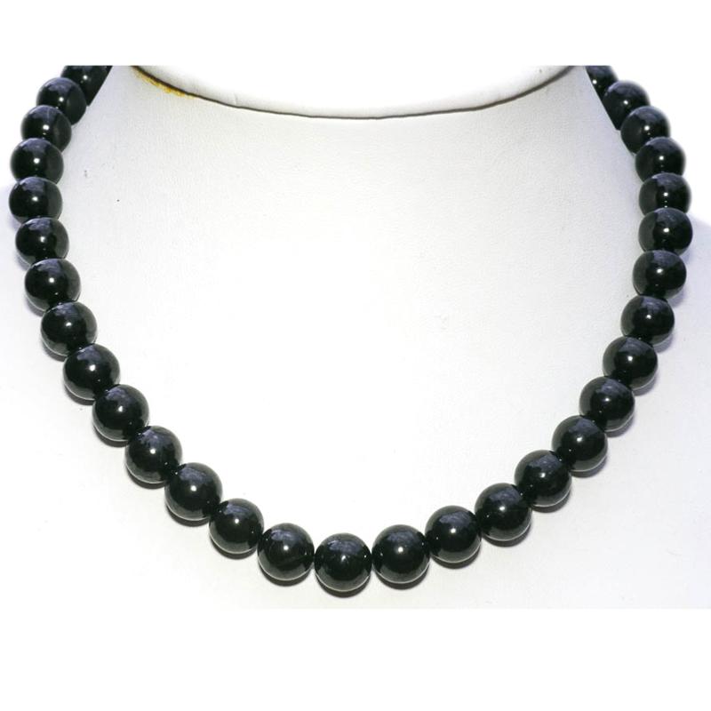 Collier shungite Russie A (boules 12mm) - 45-52cm