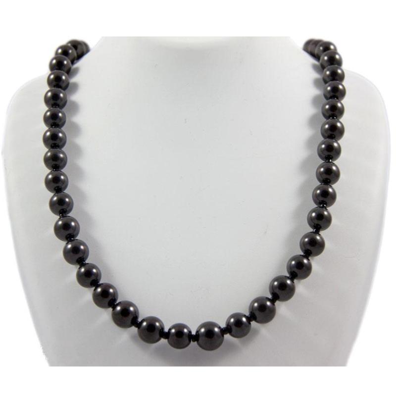 Collier shungite Russie A (boules 10mm) - 46-52cm