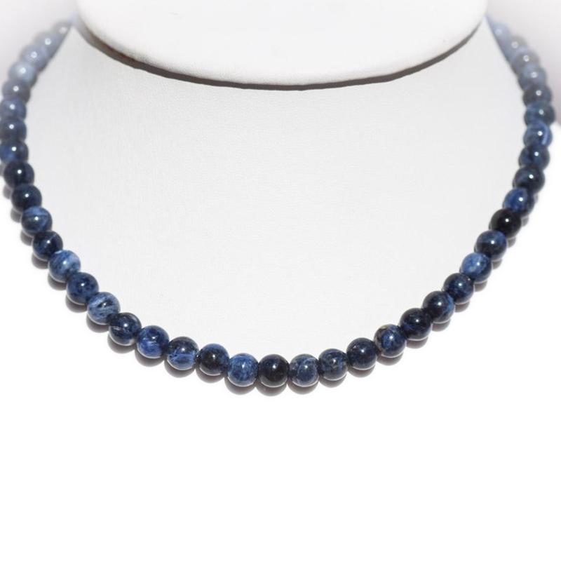 Collier sodalite Brésil A (boules 8mm) - 45cm