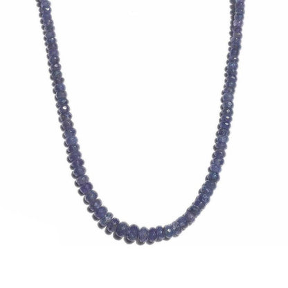 Collier tanzanite AA perles facettées argent 925 - 45-50cm