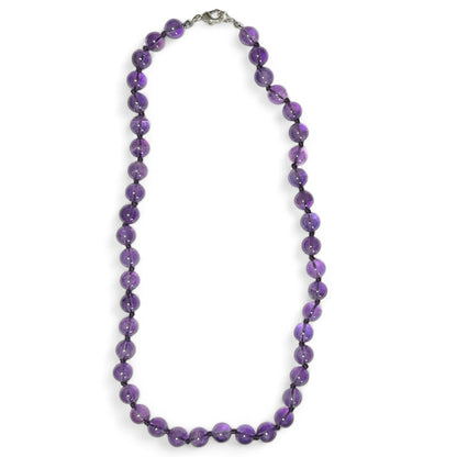 Amethyst necklace Brazil A (7-8mm balls) - 45cm