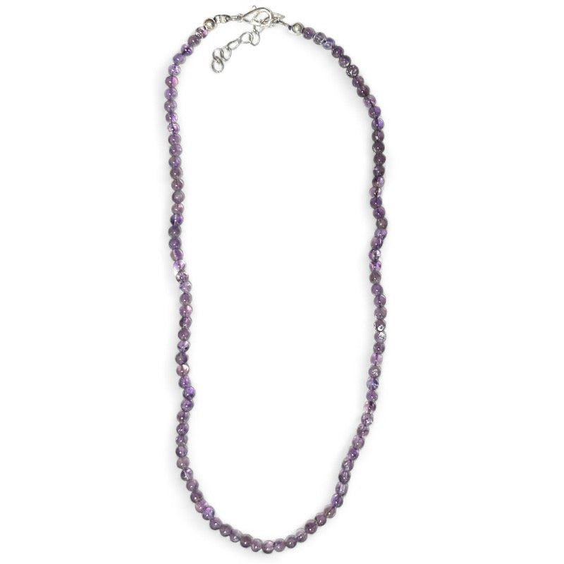 Amethyst necklace Brazil A (7-8mm balls) - 45cm