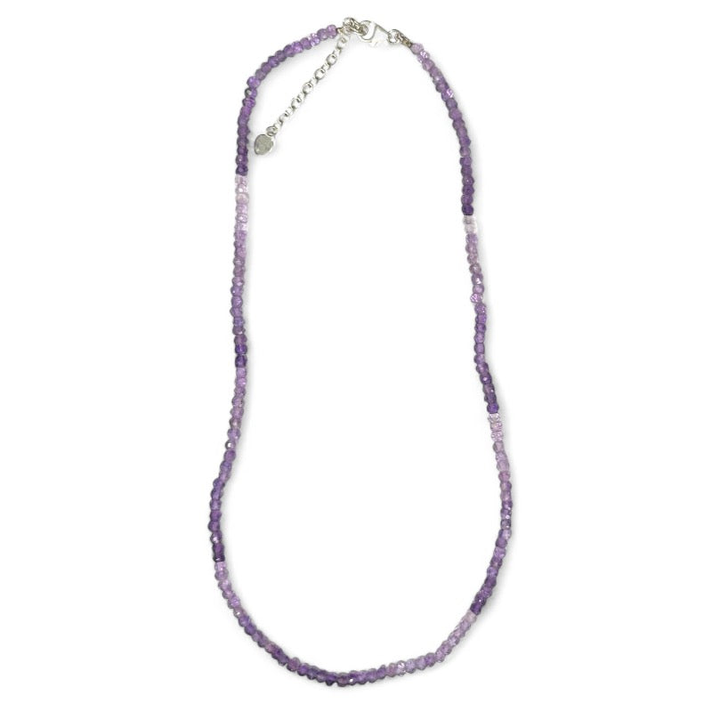 Collier améthyste Brésil AA argent 925 - 45-50cm