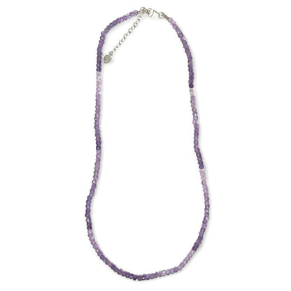 Amethyst necklace Brazil AA 925 silver - 45-50cm