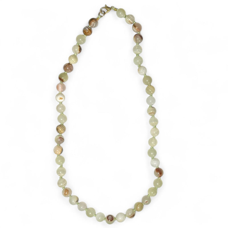 Collier aragonite verte Pakistan A (boules 8mm) - 45cm