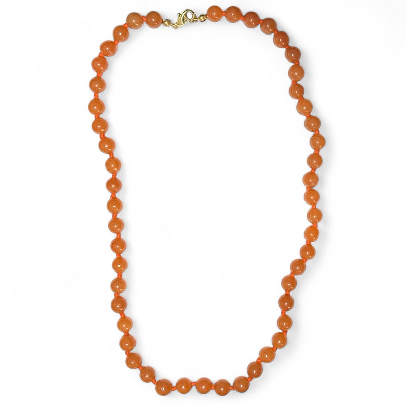 Red aventurine necklace Brazil A (8mm balls) - 45cm