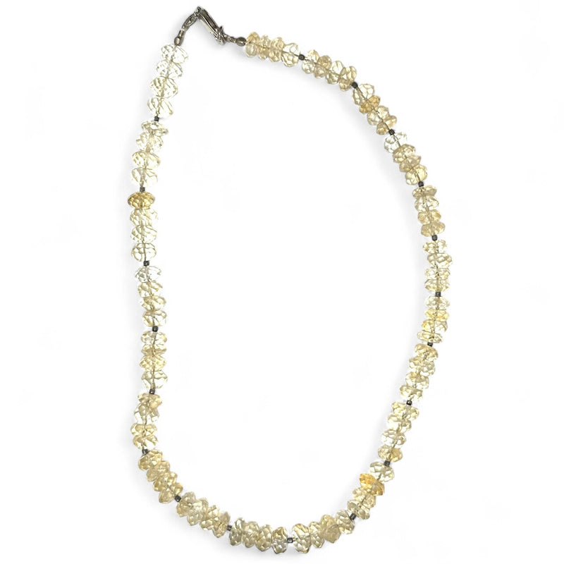 Natural citrine necklace Brazil AA (faceted beads 3-4mm) - 45cm