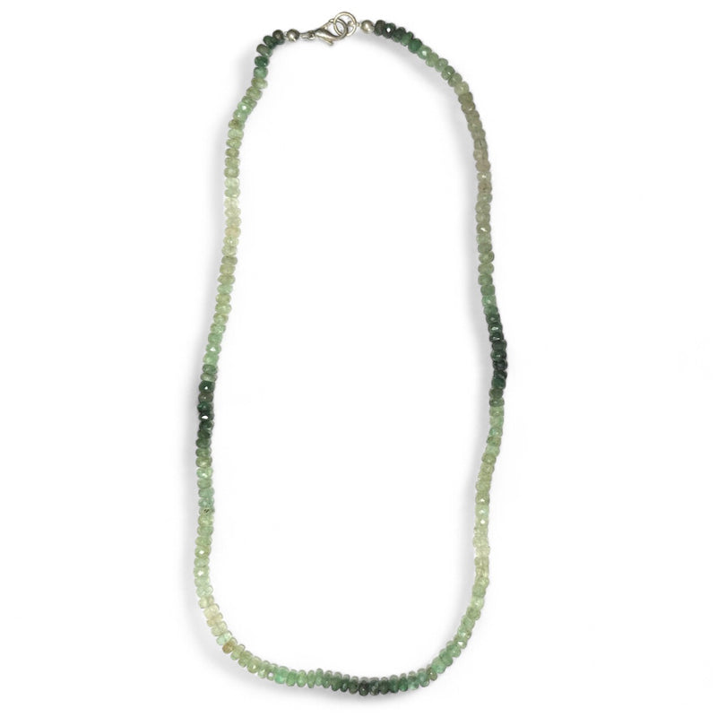 Brazil AA two-tone emerald necklace (faceted beads) - 46cm