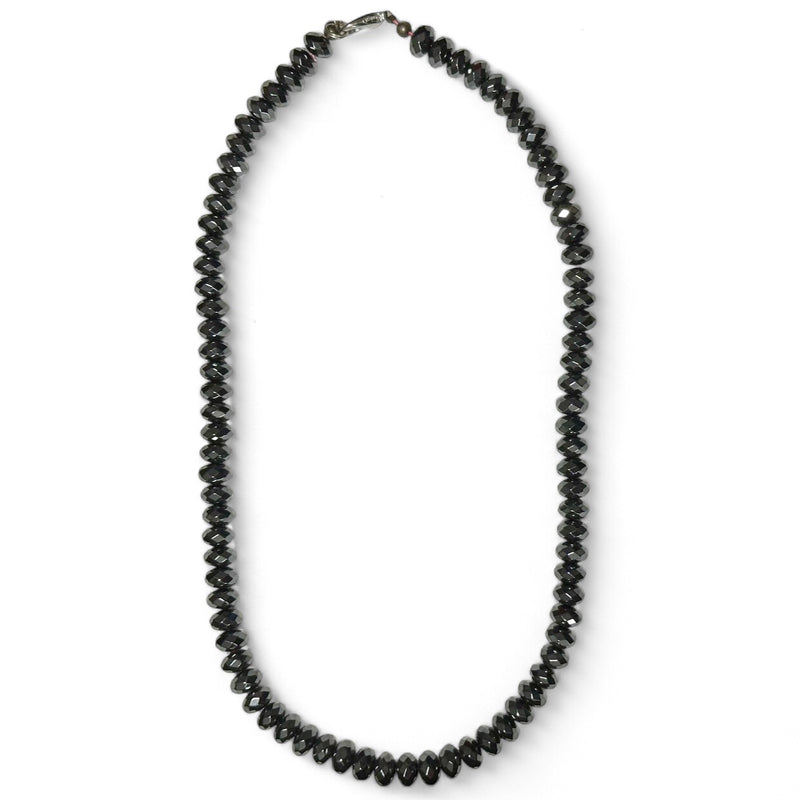 Collier Hématite Chine A (perles facettées) - 47cm