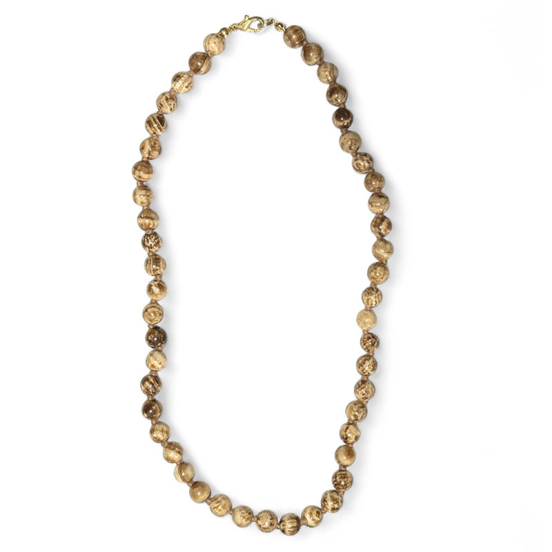 Collier jaspe paysage Namibie A (boules 7-8mm) - 45cm