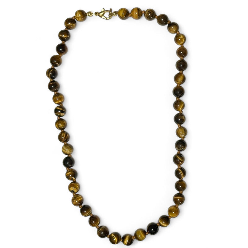 Collier oeil de tigre Afrique du Sud A (boules 8mm) - 45cm