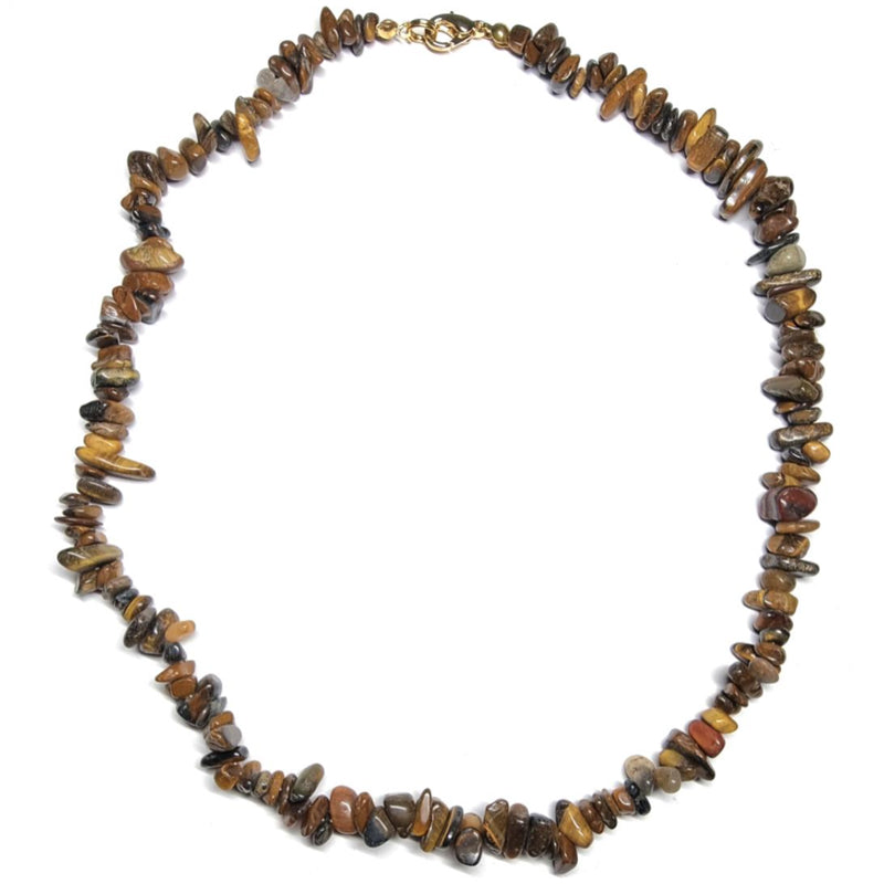 Collier oeil de tigre Afrique du Sud A (perles baroques) - 45cm