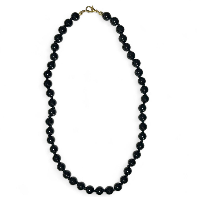 Collar de ónix negro de Brasil con bolas de 8mm - 45cm