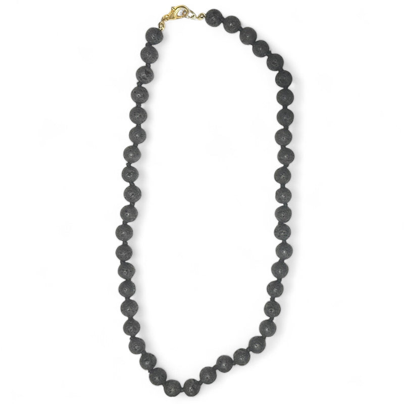 China A lava stone necklace (7-8mm balls) 45cm