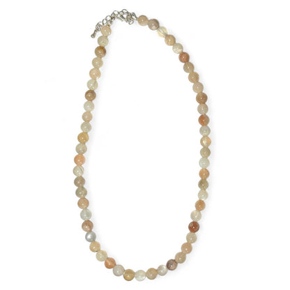 Multicolored Moonstone Necklace India A (7-8mm Balls) - 47cm