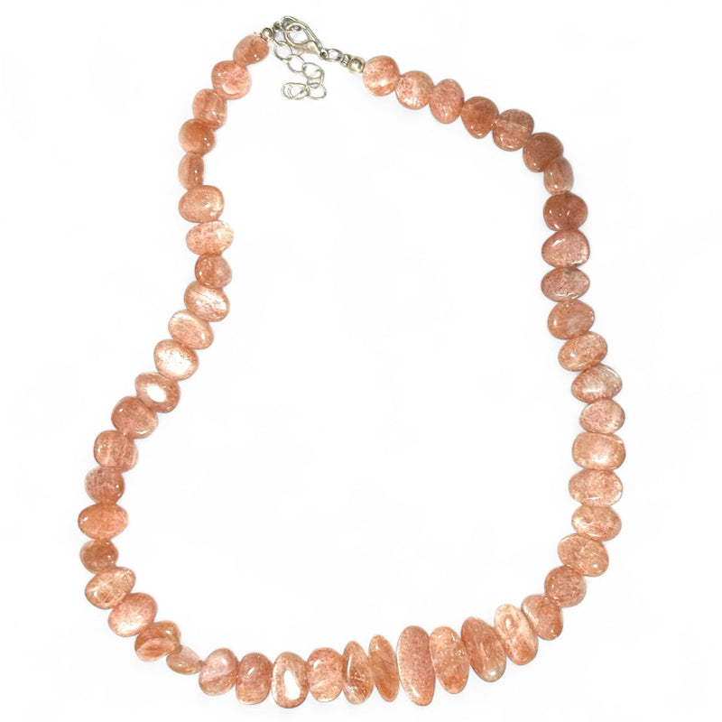 Sunstone necklace faceted beads India AA 45-50cm