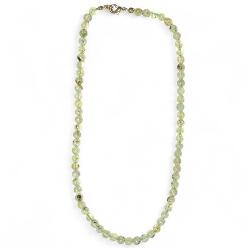 Collier prehnite Mali A (boules 5-6mm) - 43cm