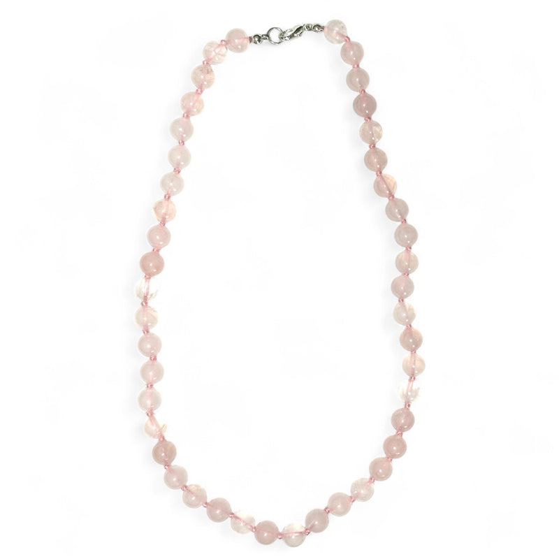 Brazil rose quartz necklace A (8mm balls) - 45cm