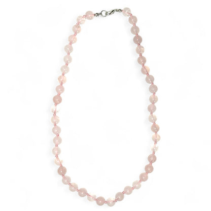 Collier quartz rose Brésil A (boules 8mm) - 45cm