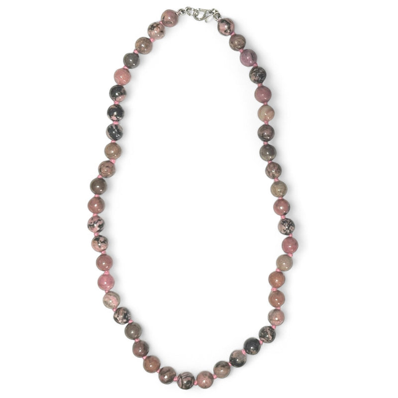 Rhodonite necklace Madagascar A (8mm balls) - 45cm